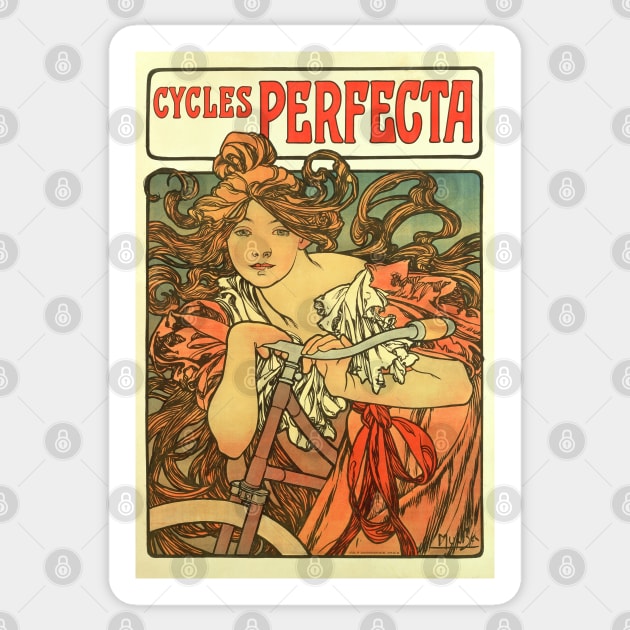 Cycles Perfecta, Mucha Sticker by immortalpeaches